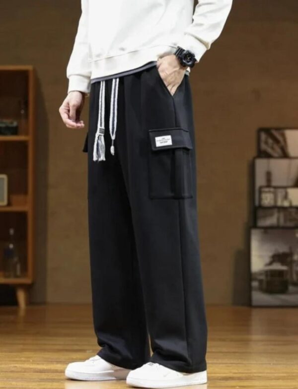 Black Cargo Track Pants Stylish and functional with a relaxed fit and cargo pockets.